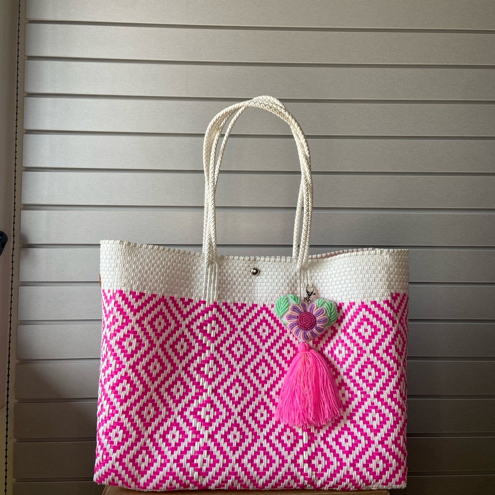 Large Beach‎ Bag, Recycled Plastic Tote, Travel Bag, Pool Tote, Tennis Gym bag